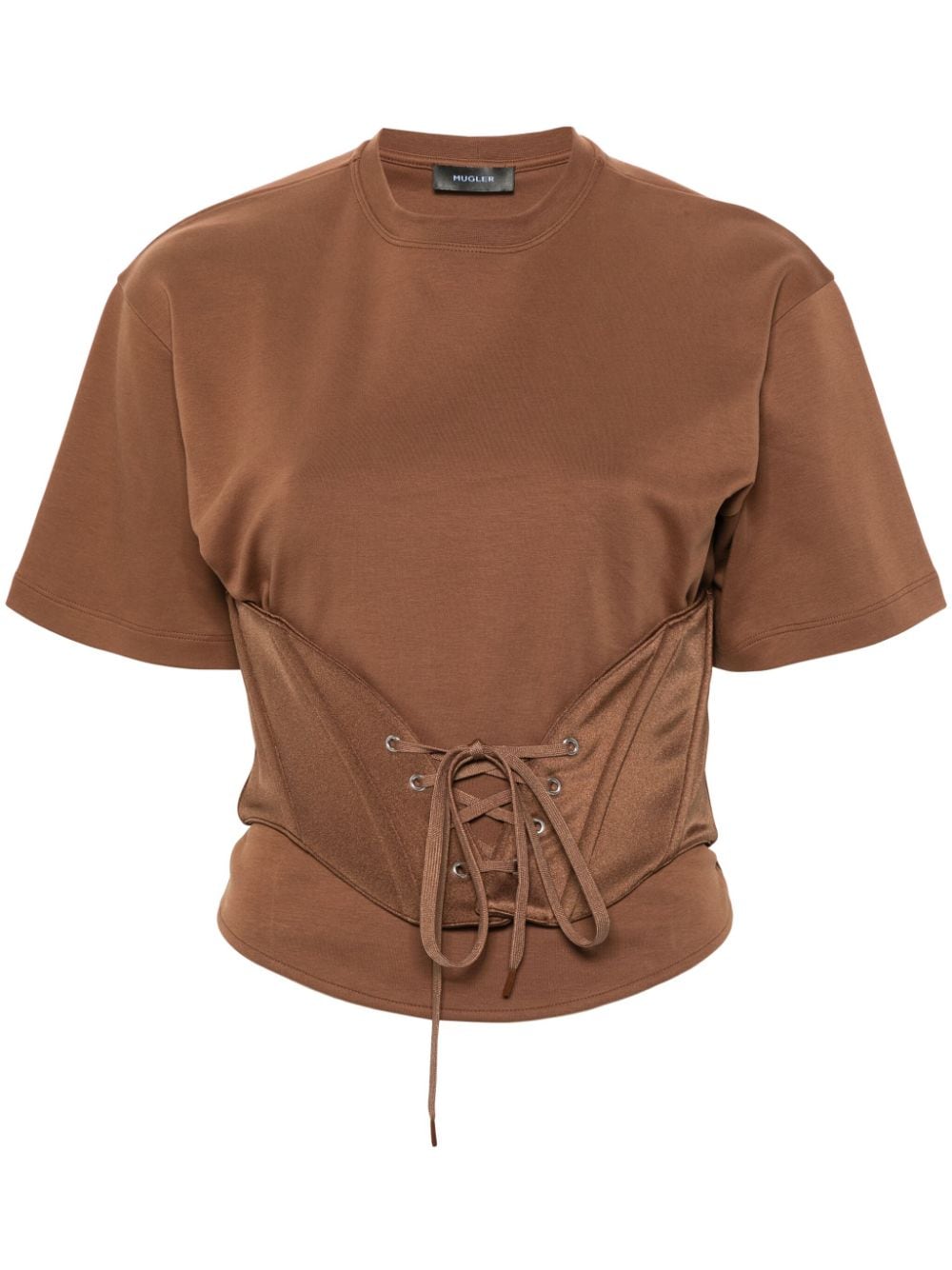 Mugler jersey-corset T-shirt - Brown von Mugler