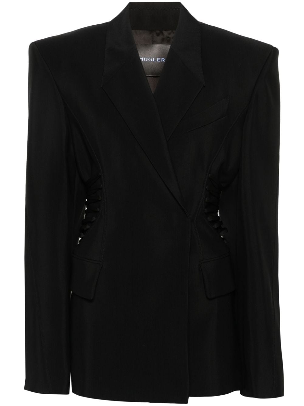 Mugler laced-up blazer - Black von Mugler