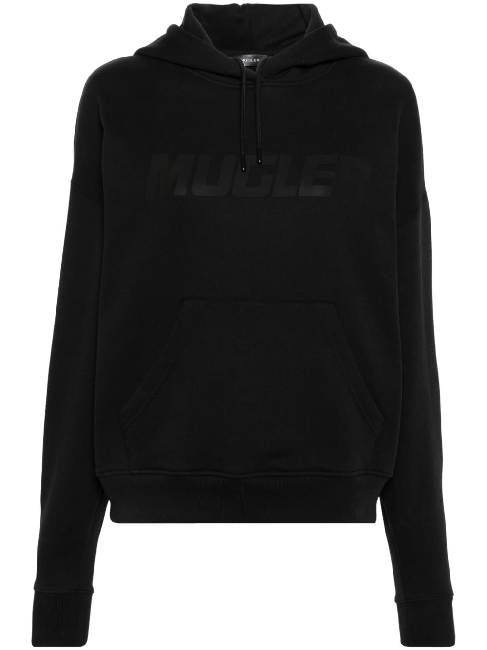 Mugler logo-raised hoodie - Black von Mugler