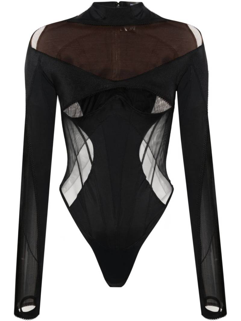 Mugler mesh-detail bodysuit - Black von Mugler
