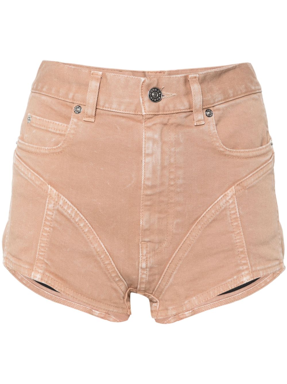 Mugler mid-rise skinny denim shorts - Brown von Mugler