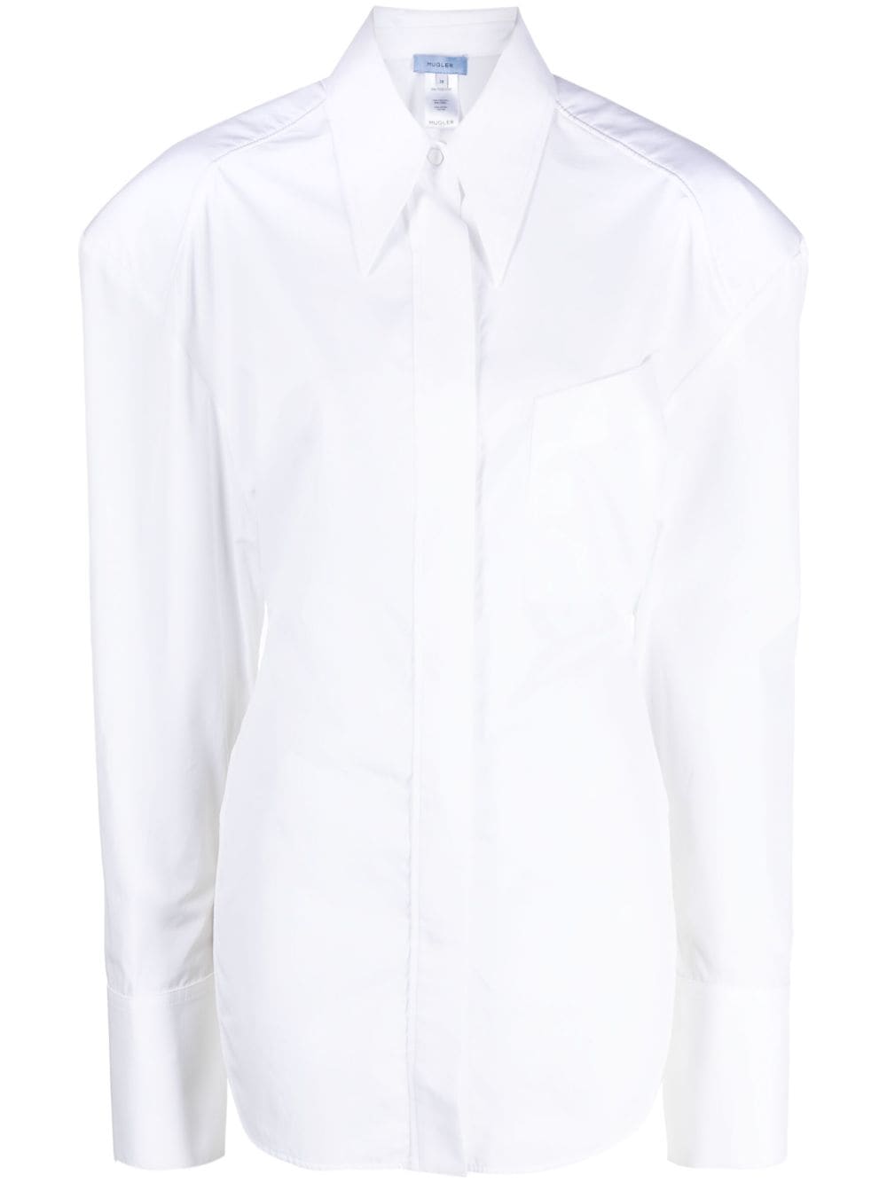Mugler open-back cotton shirt - White von Mugler