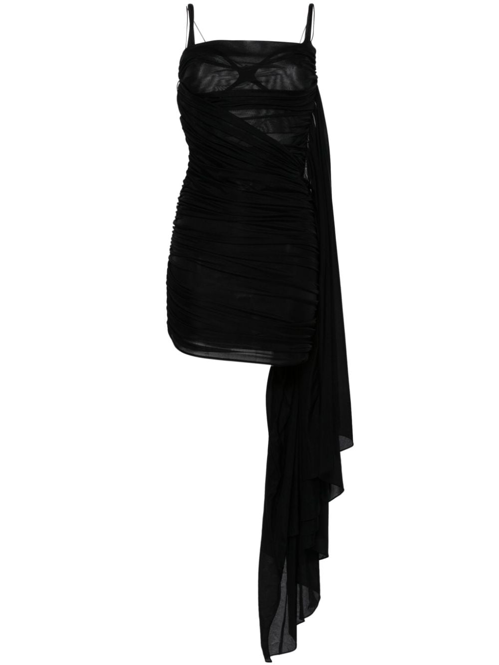 Mugler open-back draped minidress - Black von Mugler