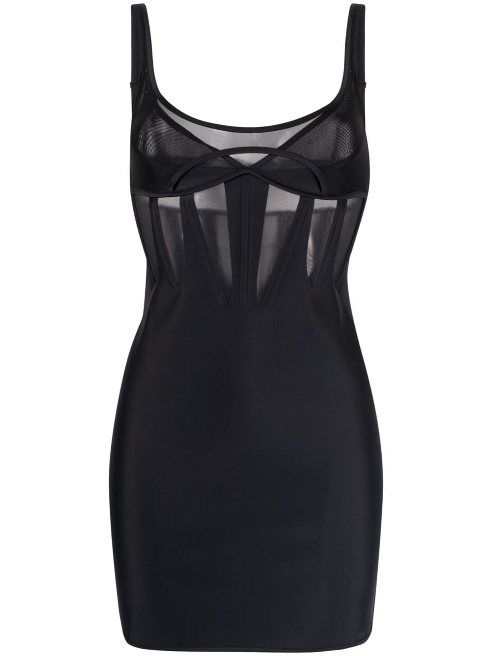 Mugler panelled corset minidress - Black von Mugler