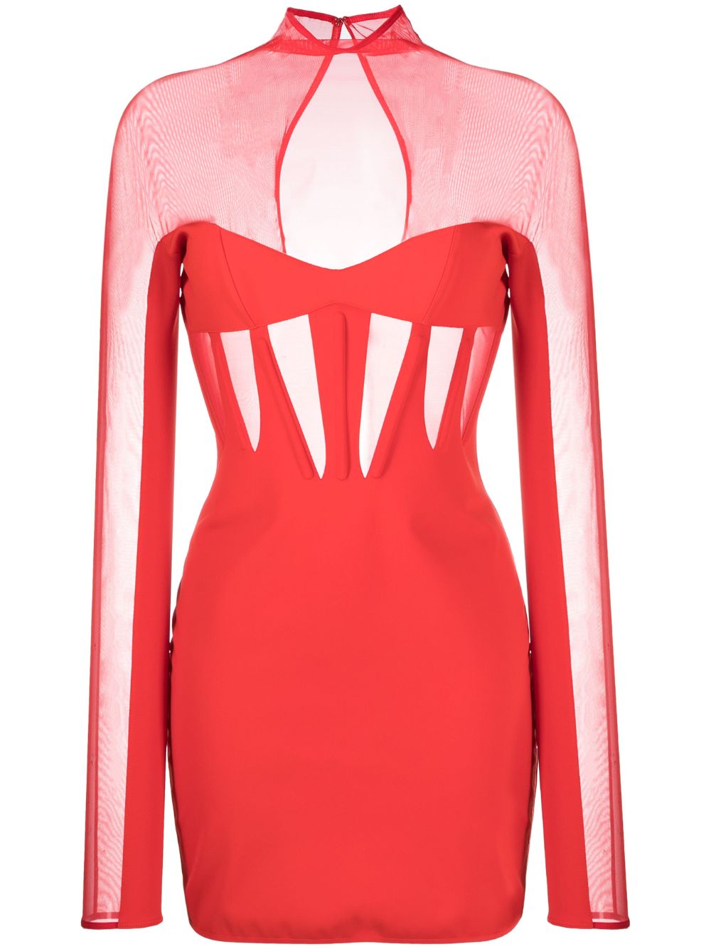 Mugler panelled corset minidress - Red von Mugler