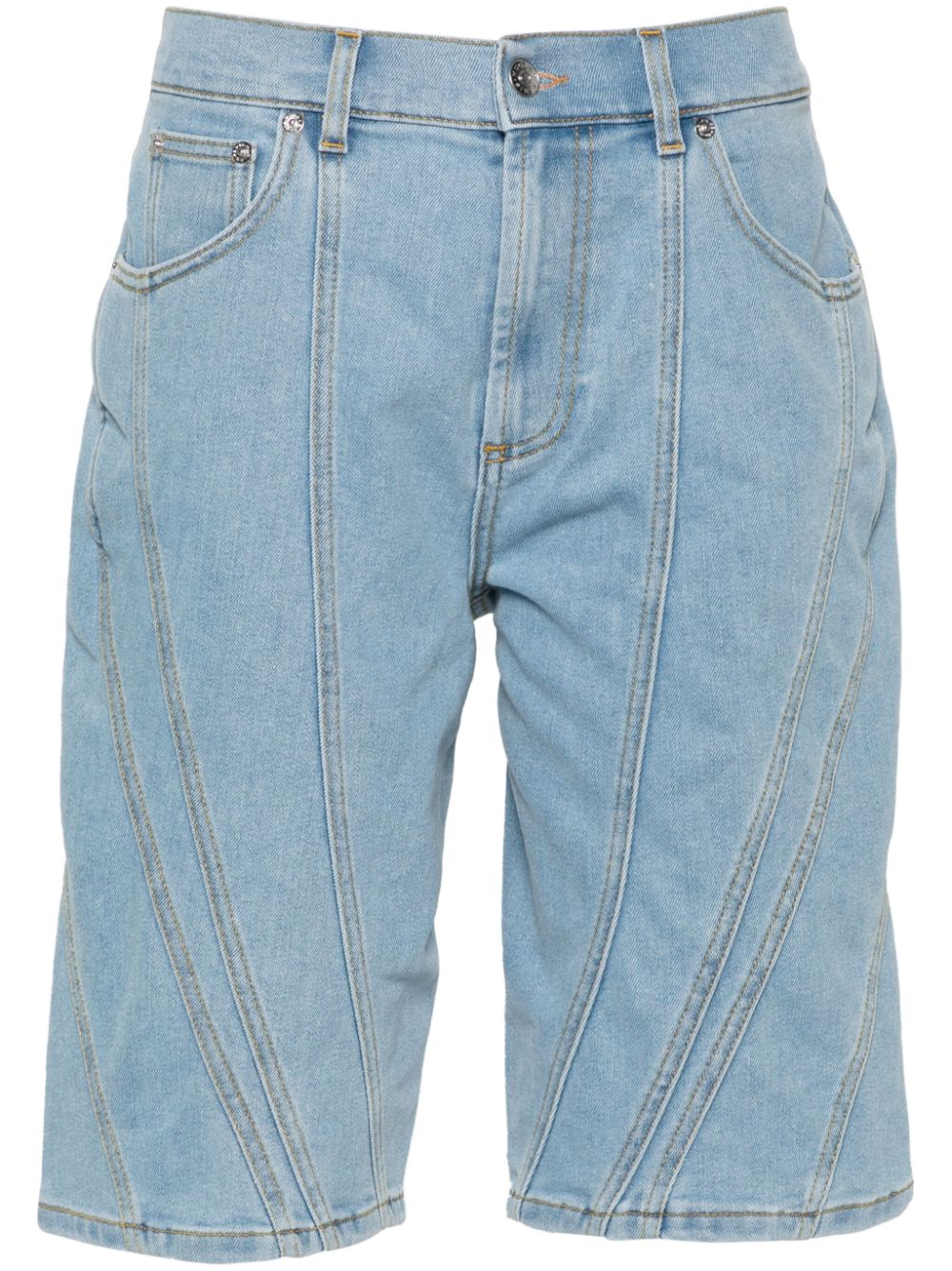 Mugler panelled denim shorts - Blue von Mugler