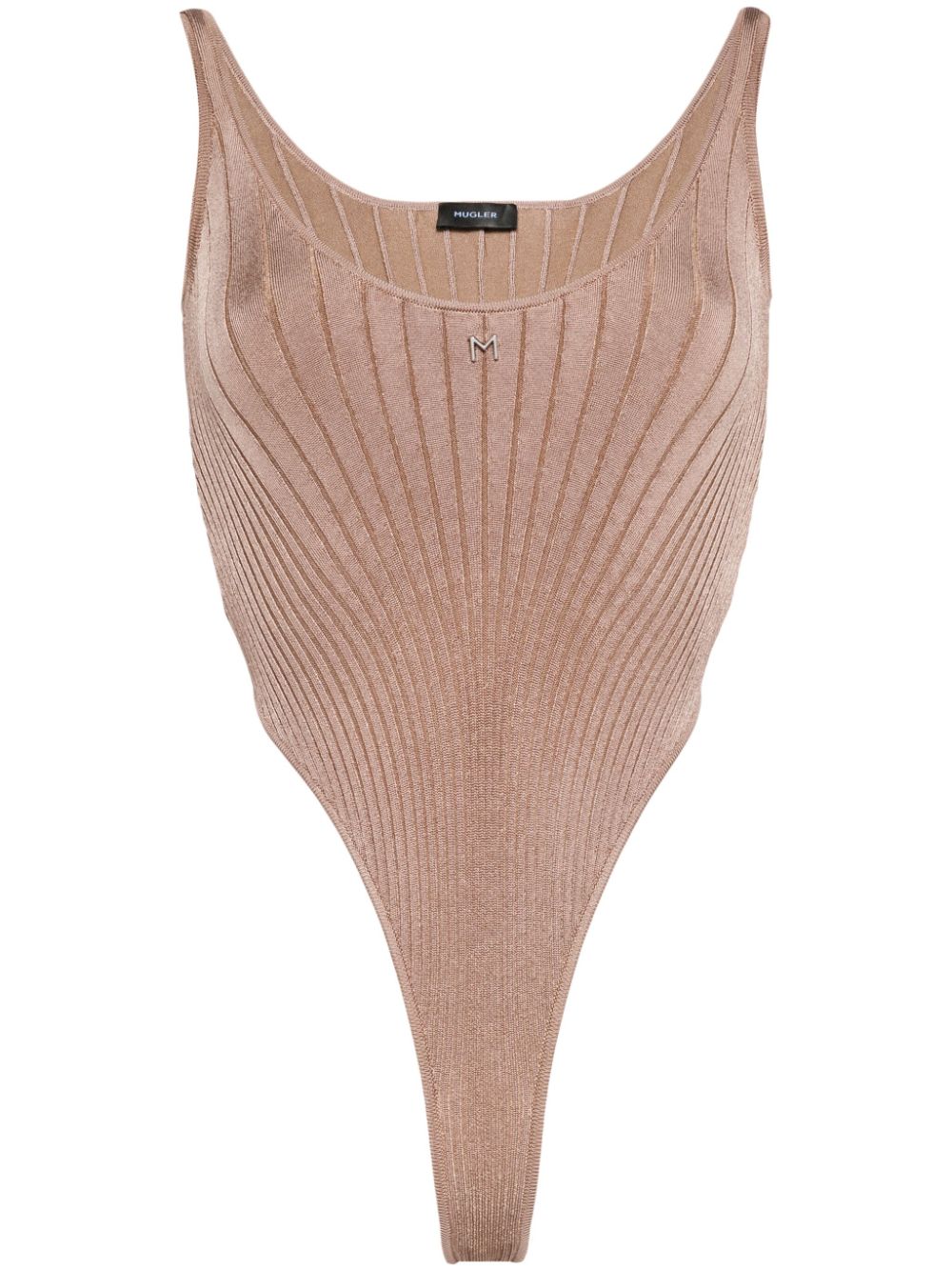 Mugler rib-knit bodysuit - Brown von Mugler