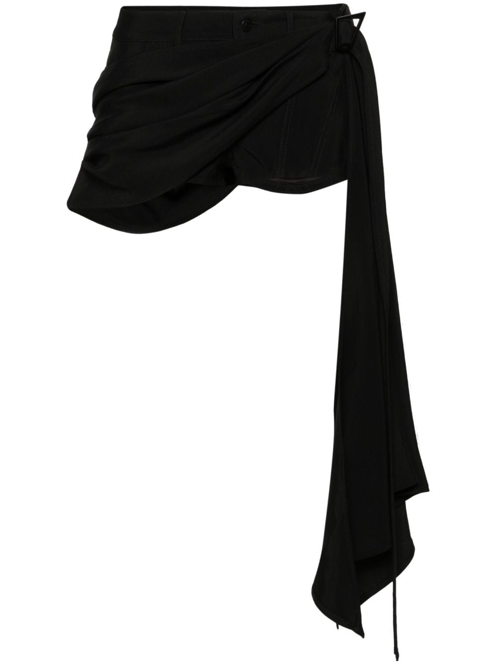 Mugler scarf-detail mini shorts - Black von Mugler