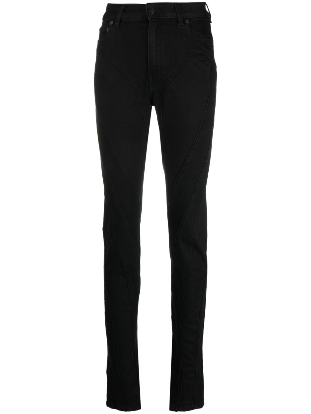 Mugler seam-detail slim-fit jeans - Black von Mugler