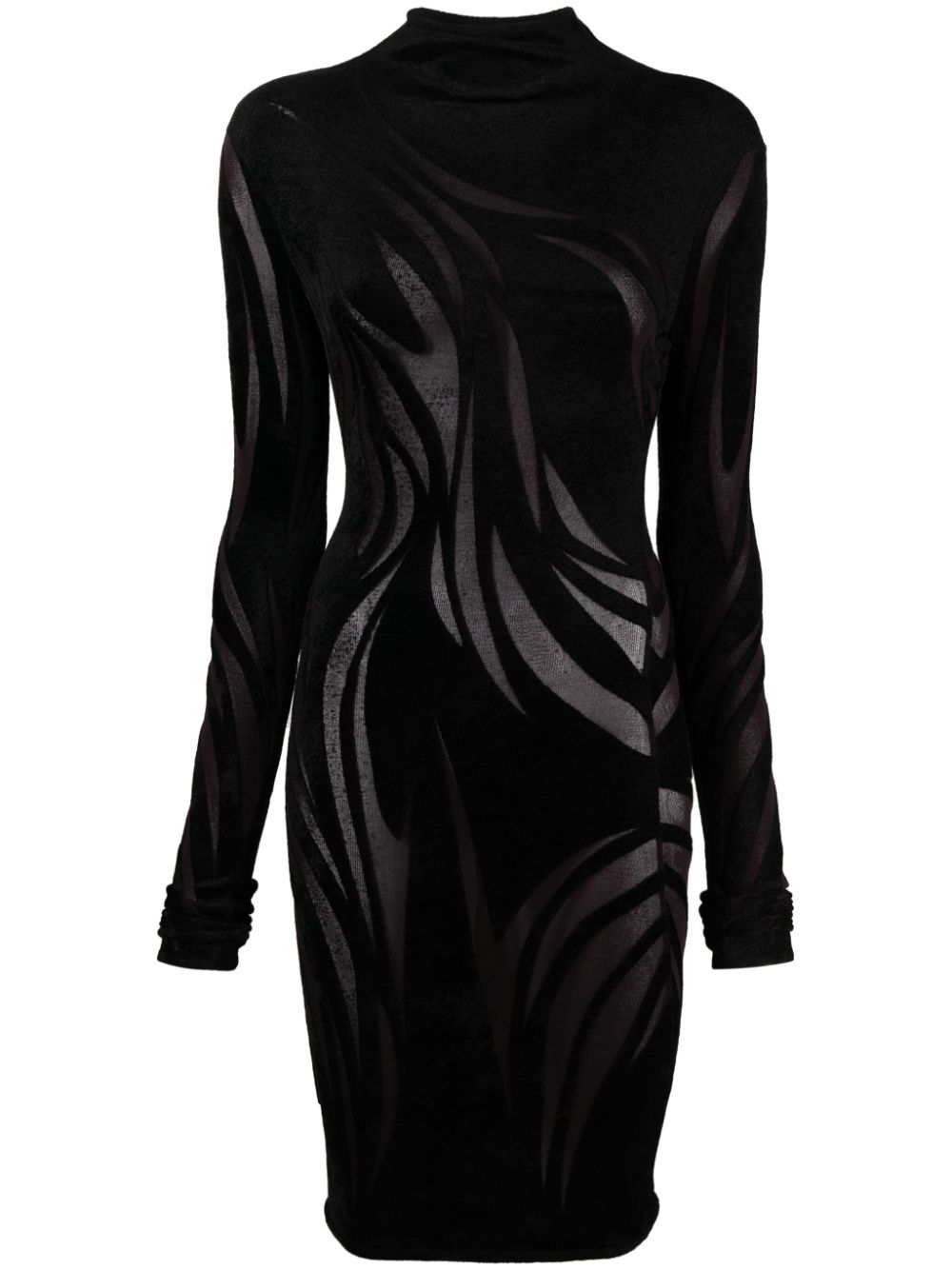 Mugler sheer chenille minidress - Black von Mugler