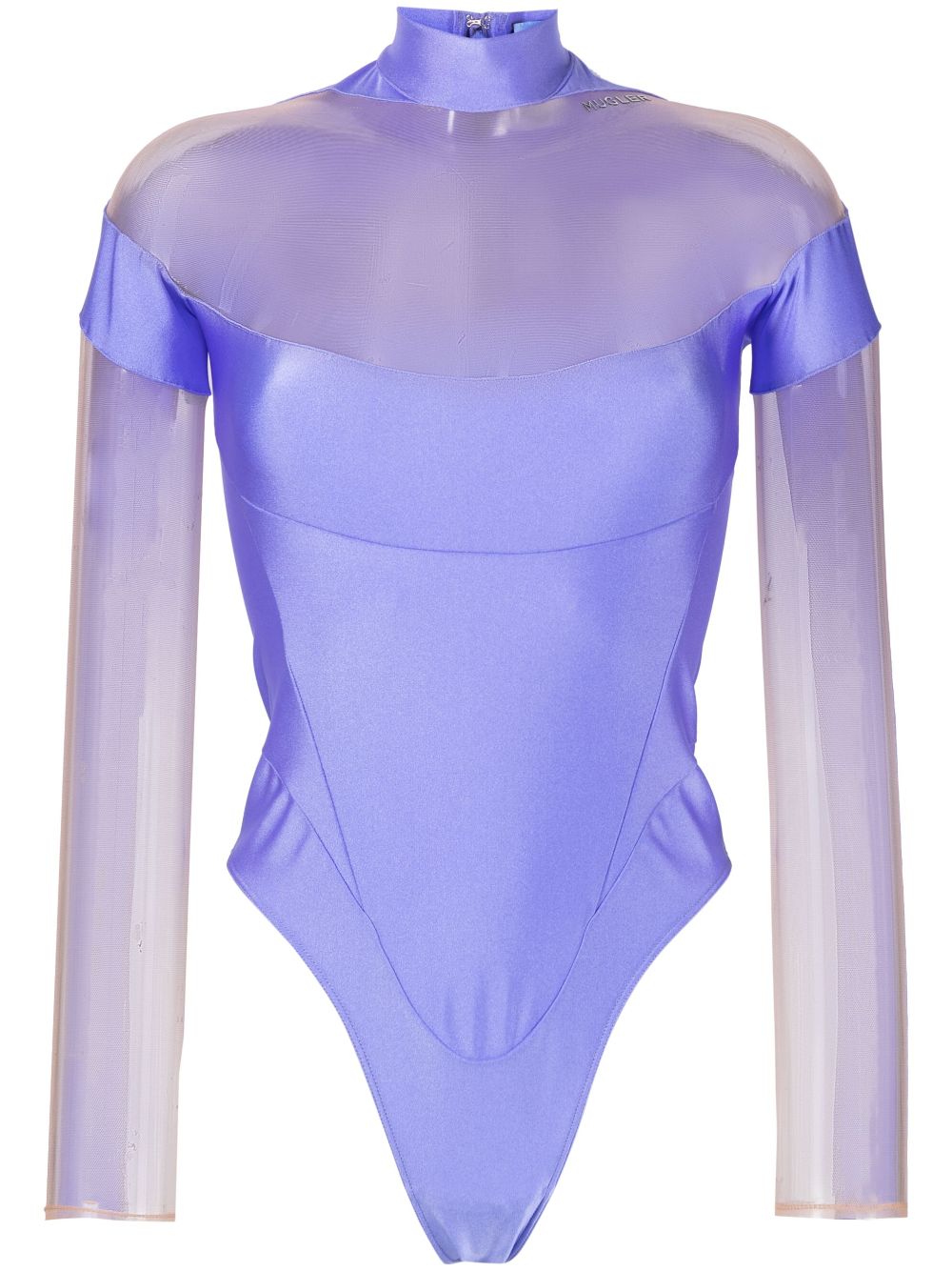 Mugler sheer panelling long-sleeved body - Purple von Mugler