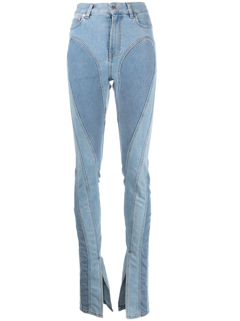 Mugler Spiral split-hem skinny jeans - Blue von Mugler