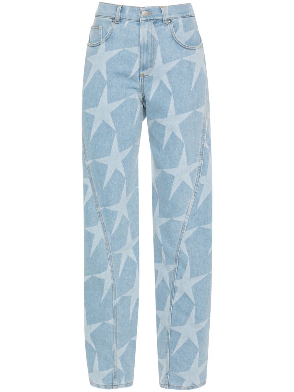 Mugler star-print low-rise tapered jeans - Blue von Mugler