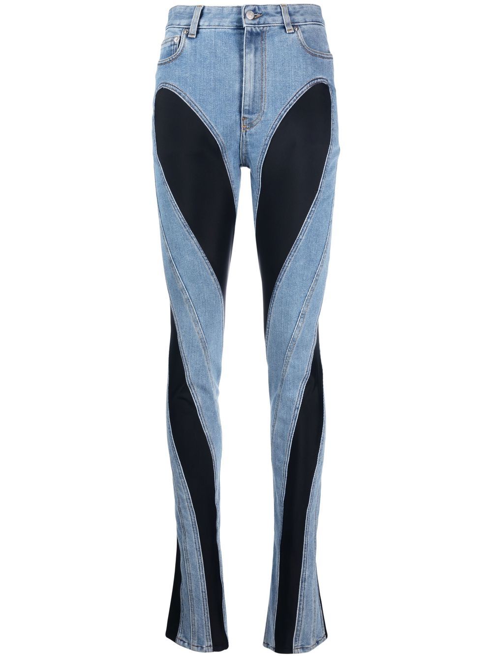 Mugler two-tone skinny jeans - Blue von Mugler