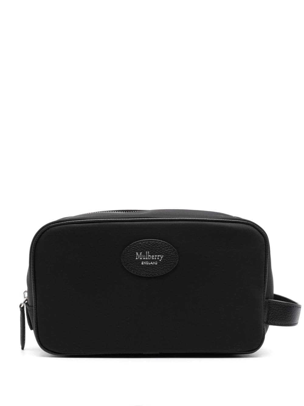 Mulberry Heritage logo-patch wash bag - Black von Mulberry