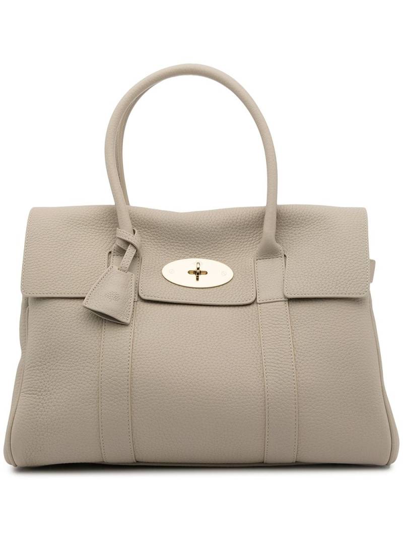 Mulberry pebbled-texture top-handle tote - White von Mulberry