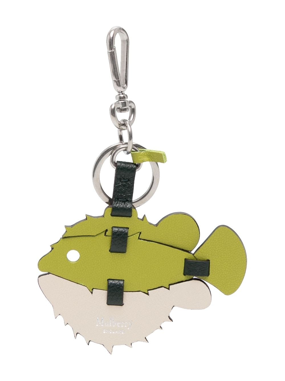 Mulberry puffer-fish logo-debossed keyring - Green von Mulberry