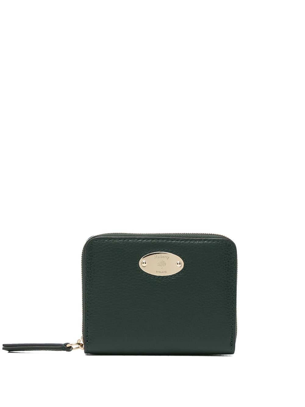 Mulberry small logo-plaque zipped purse - Green von Mulberry