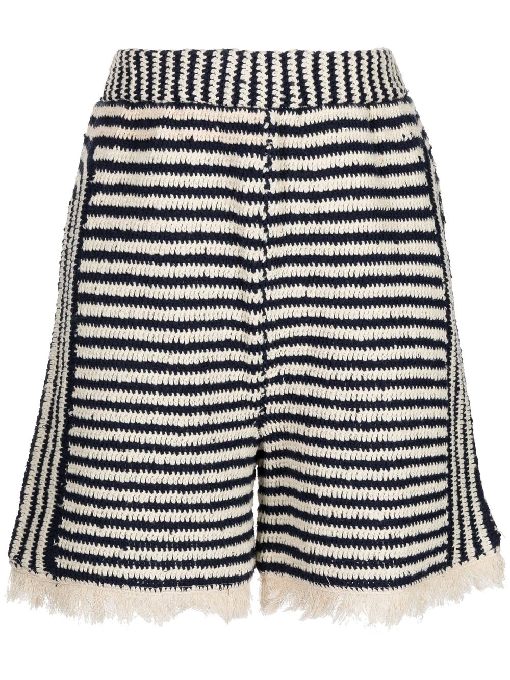 Muller Of Yoshiokubo stripe-pattern cotton shorts - Blue von Muller Of Yoshiokubo