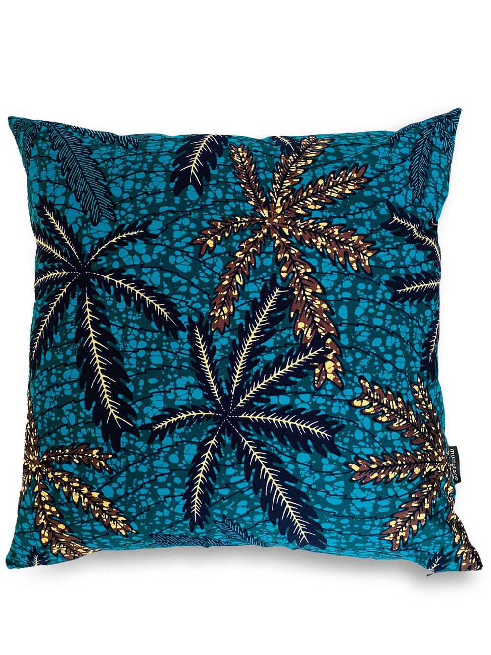 Mumutane Isolo Palm Leaf leaf-print wool cushion - Blue von Mumutane