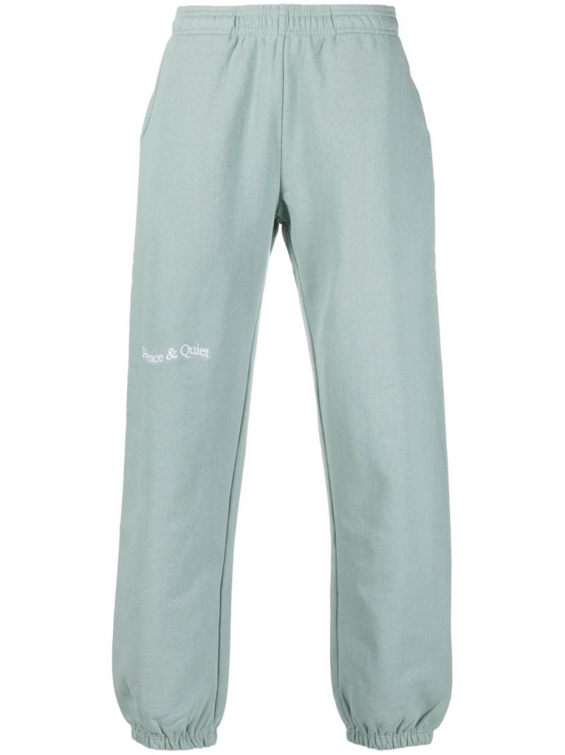 Museum Of Peace & Quiet logo-embroidered cotton track pants - Green von Museum Of Peace & Quiet