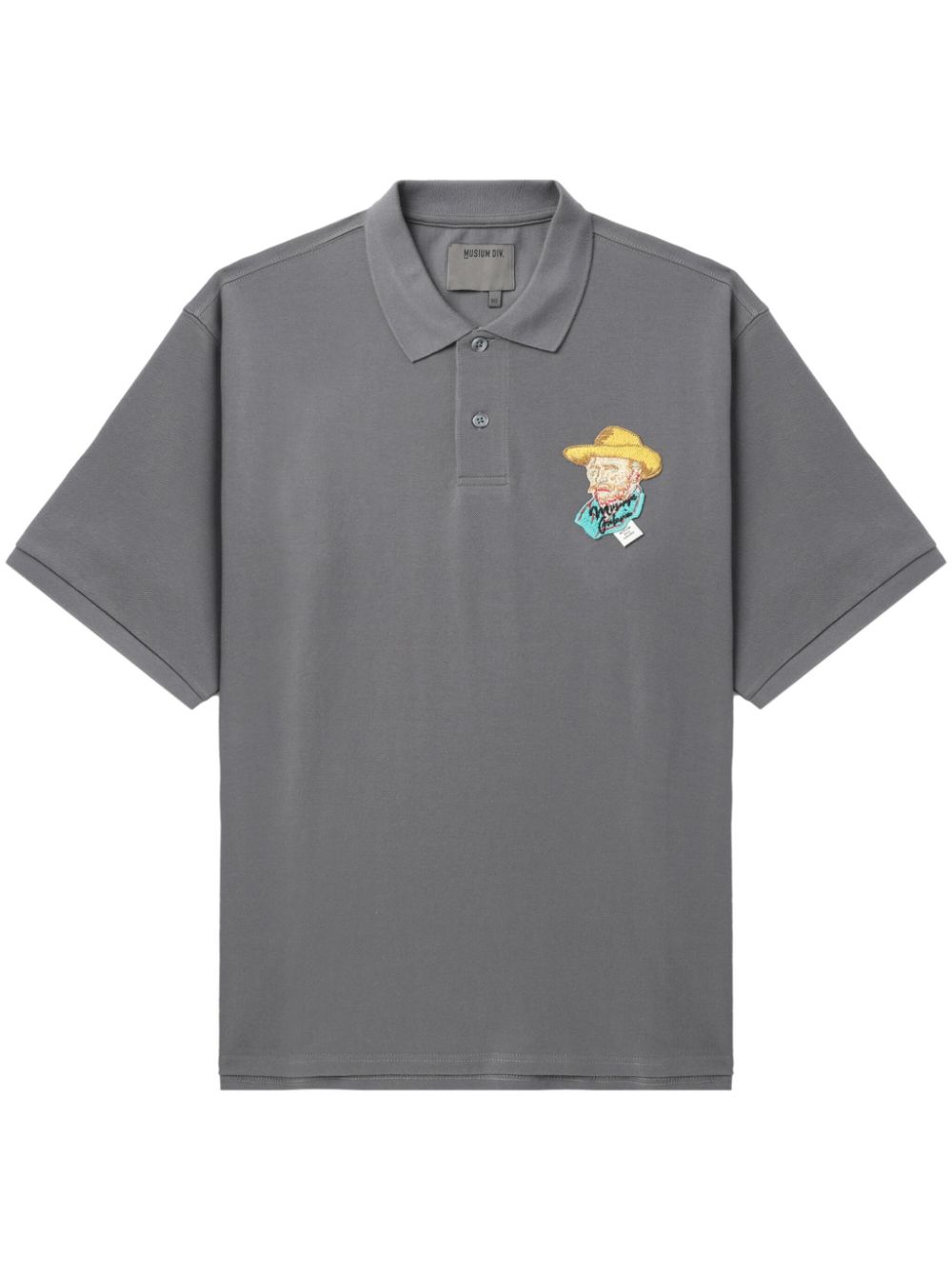 Musium Div. appliquéd cotton polo shirt - Grey von Musium Div.