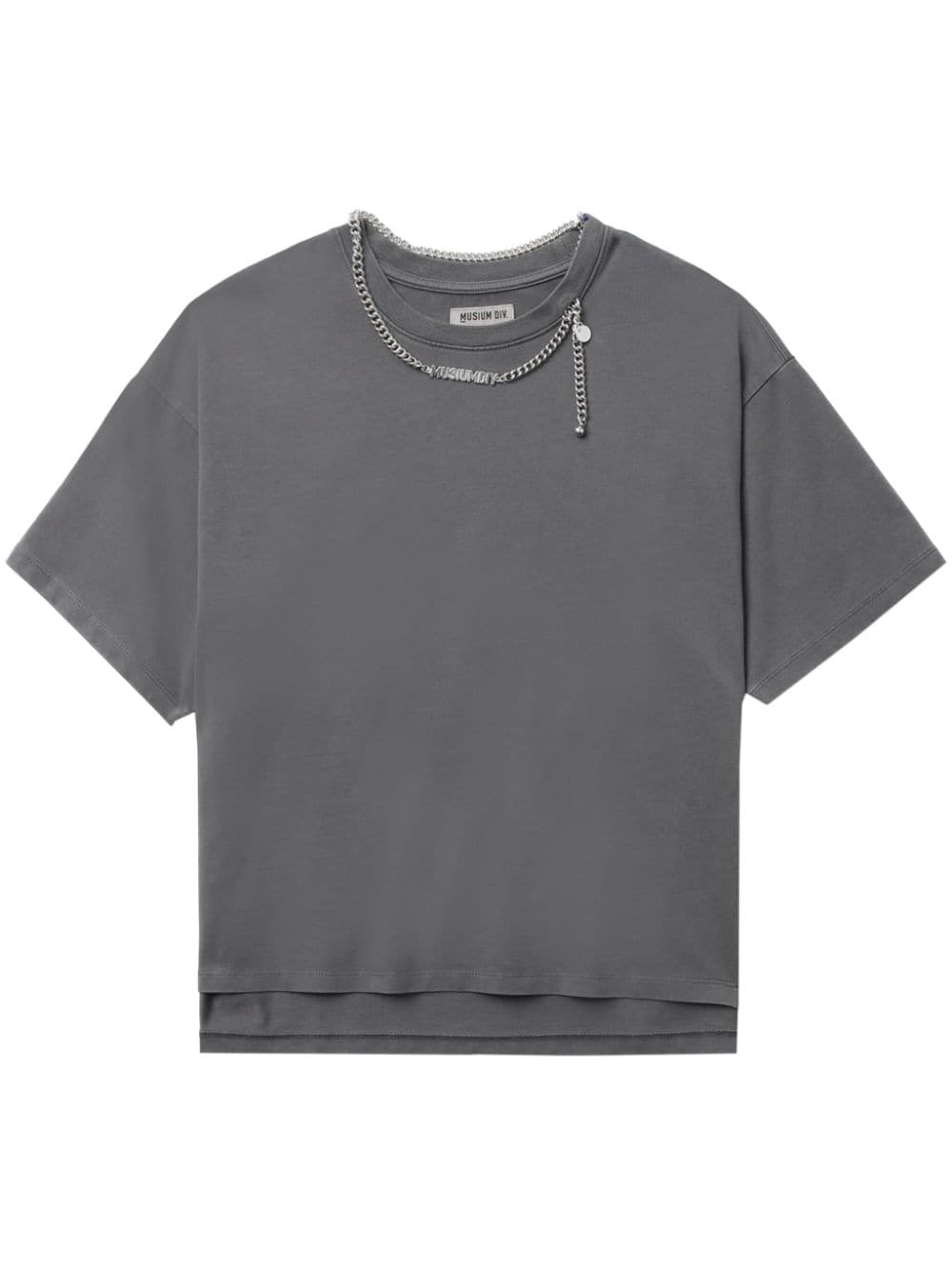 Musium Div. chain-detail cotton T-shirt - Grey von Musium Div.