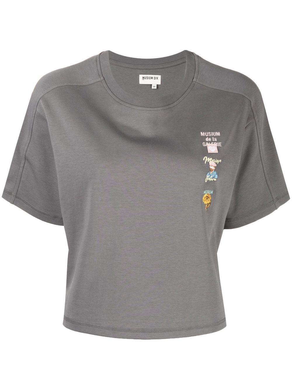 Musium Div. cut-out-detail cotton T-shirt - Grey von Musium Div.