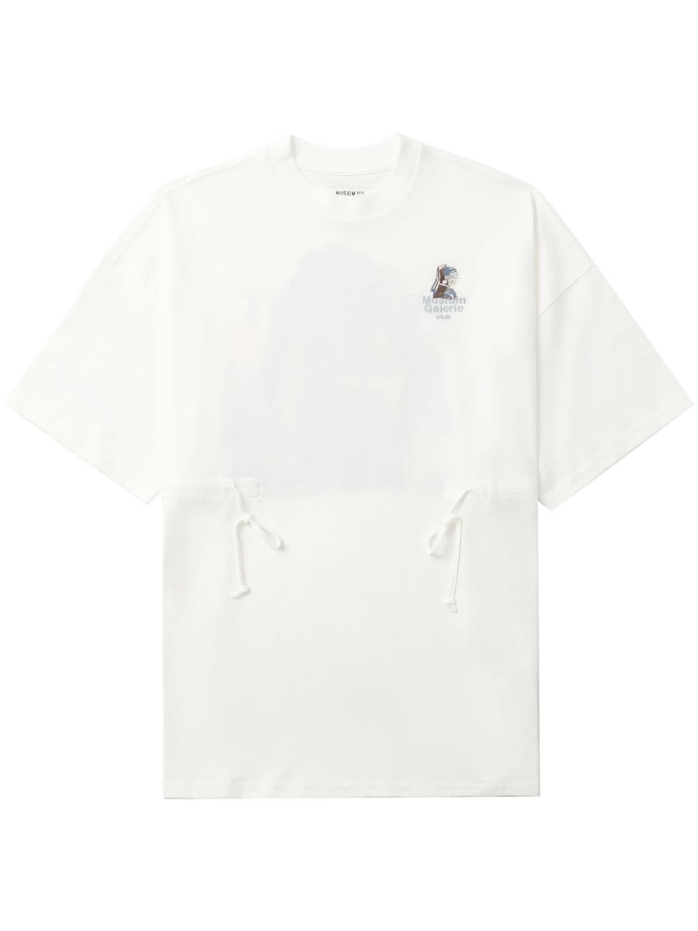 Musium Div. drawstring-waist embroidered T-shirt - White von Musium Div.