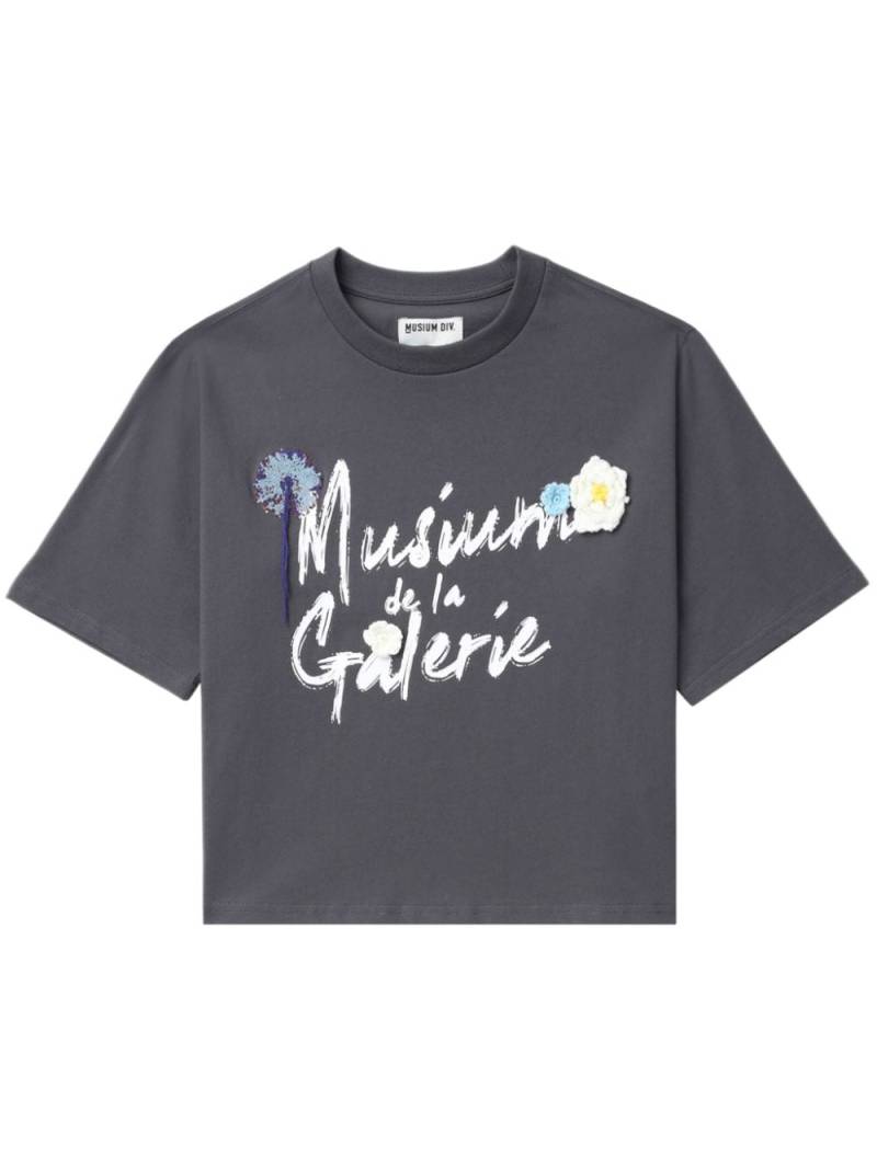 Musium Div. floral-appliqué cotton T-shirt - Grey von Musium Div.