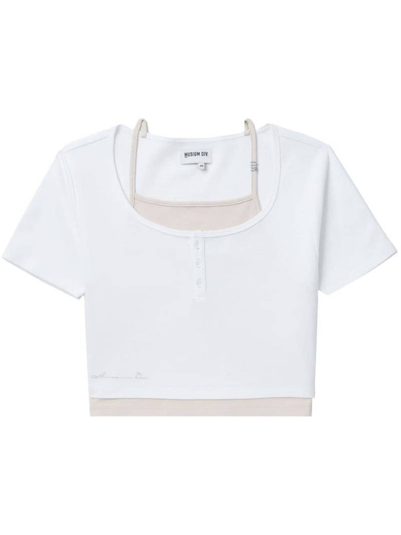 Musium Div. layered cotton T-shirt - White von Musium Div.