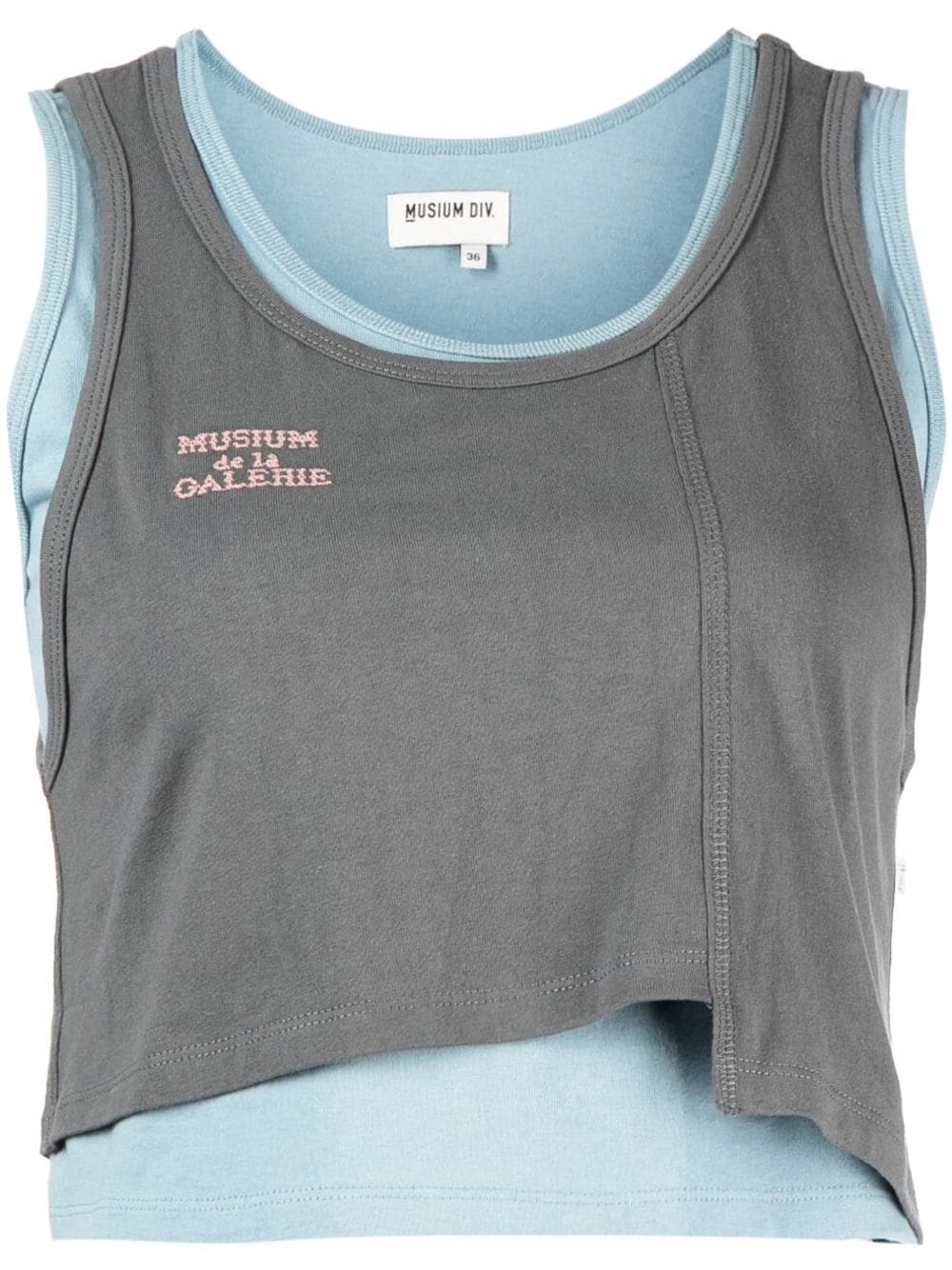 Musium Div. layered design cotton tank top - Grey von Musium Div.