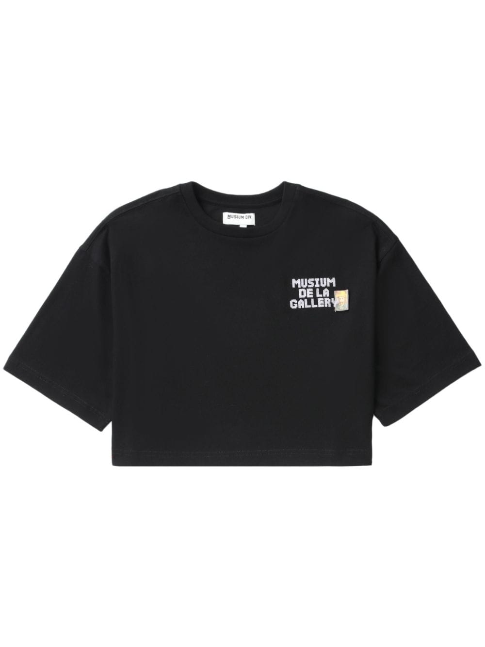 Musium Div. logo-appliqué cotton T-shirt - Black von Musium Div.