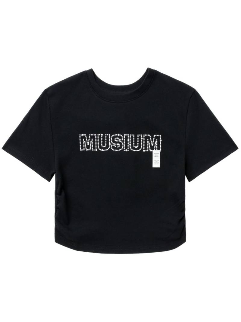 Musium Div. logo-appliqué cotton cropped T-shirt - Black von Musium Div.