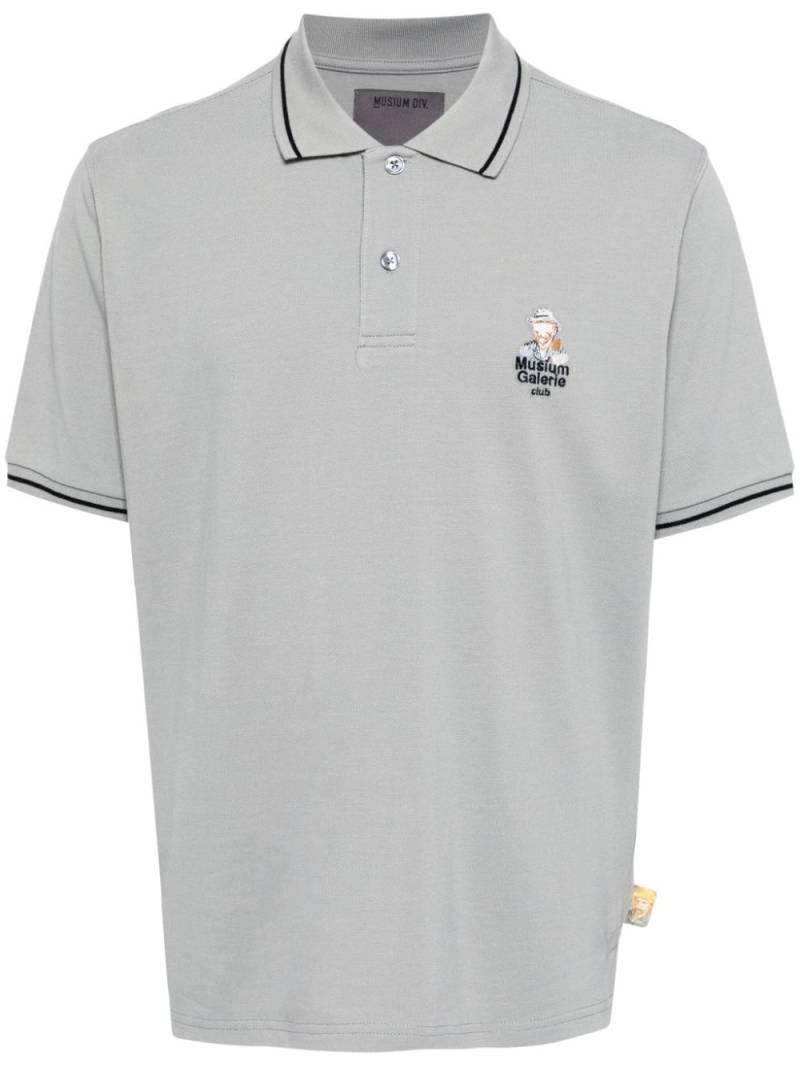 Musium Div. logo-appliqué cotton polo shirt - Grey von Musium Div.
