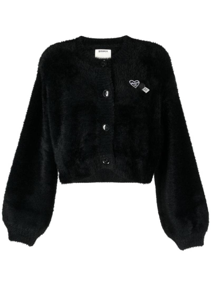 Musium Div. logo-appliqué cropped cardigan - Black von Musium Div.