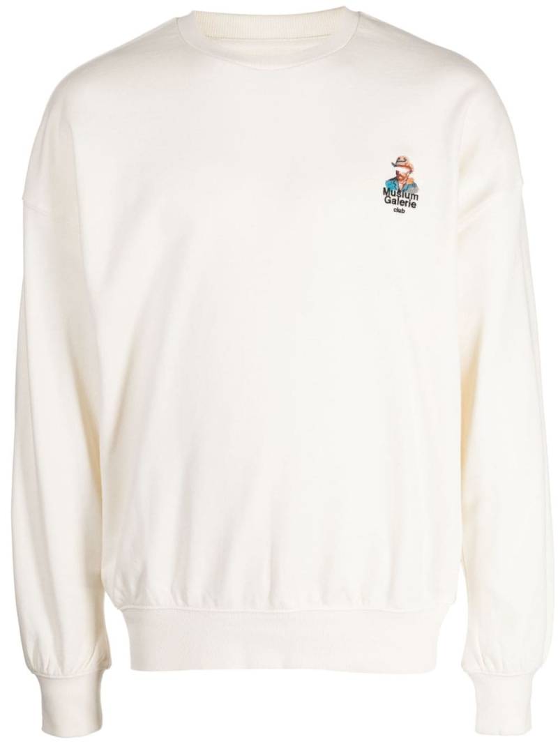 Musium Div. logo-embroidered cotton sweatshirt - White von Musium Div.