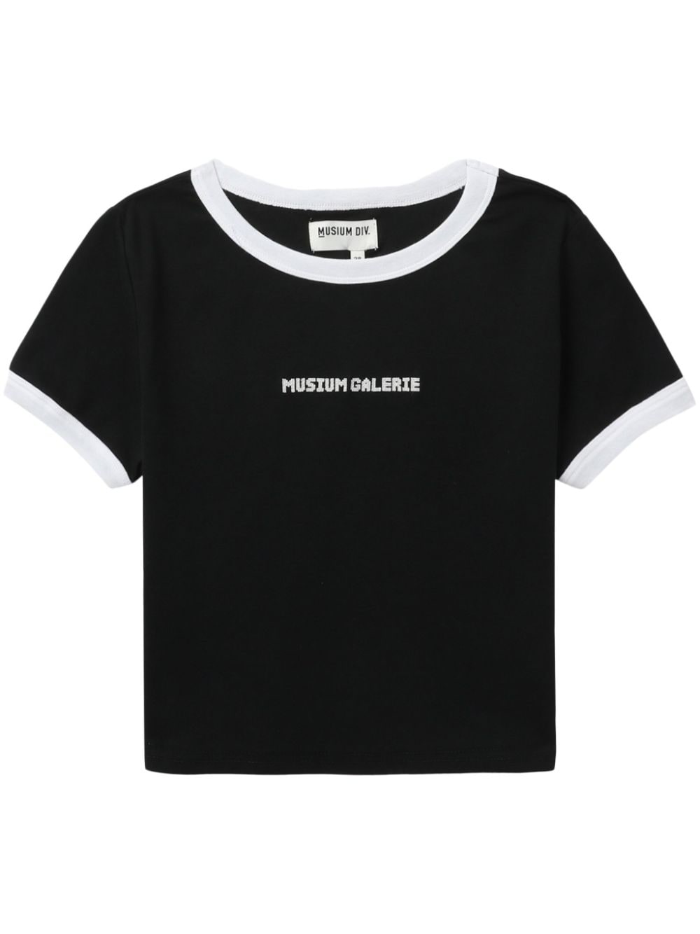 Musium Div. logo-embroidered cropped T-shirt - Black von Musium Div.