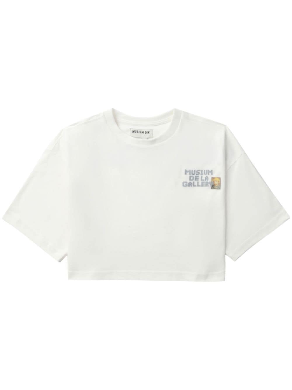 Musium Div. logo-embroidered cropped T-shirt - White von Musium Div.