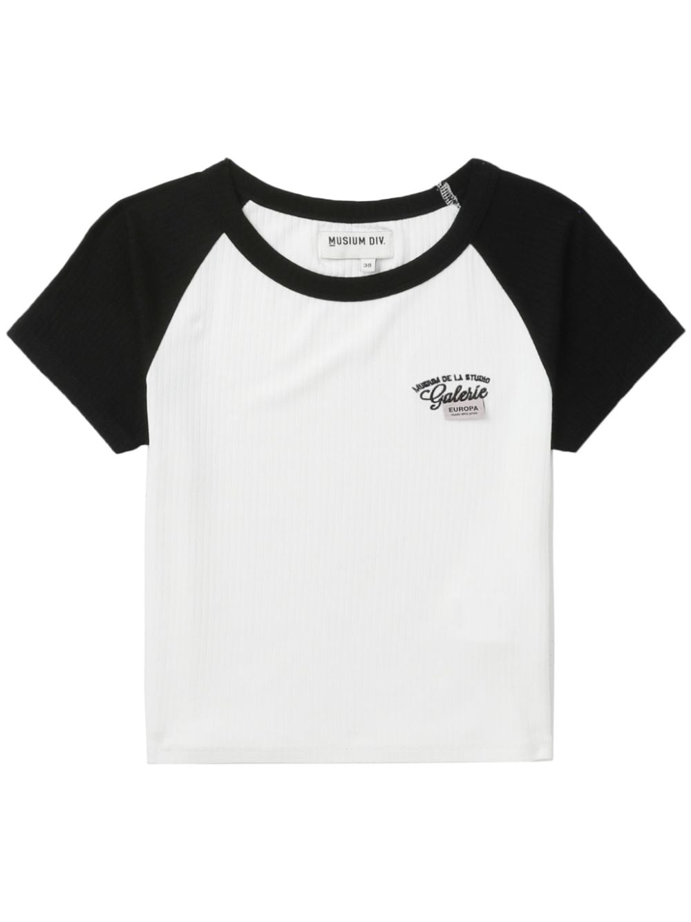 Musium Div. logo-embroidered ribbed T-shirt - White von Musium Div.