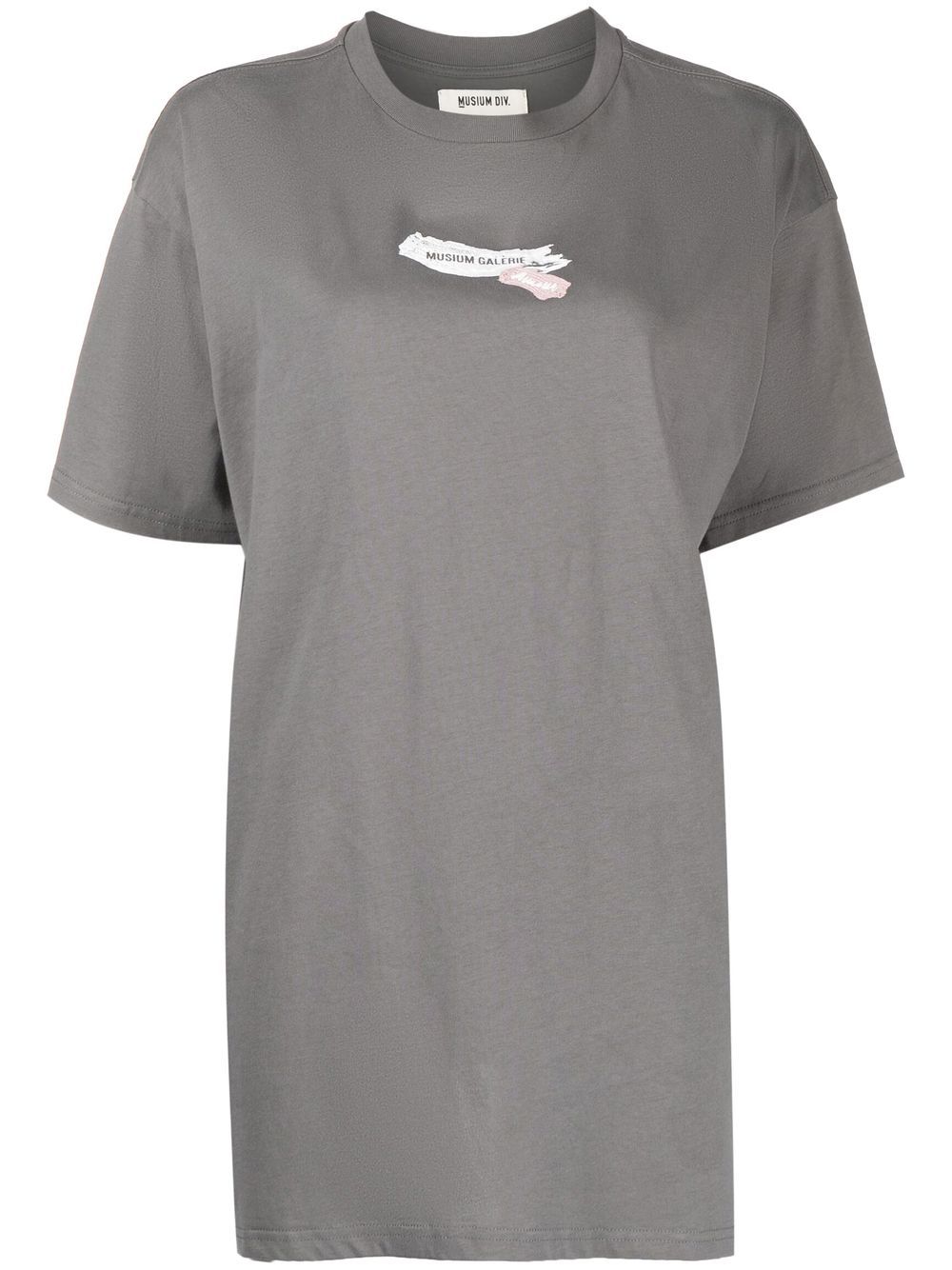 Musium Div. logo-print long cotton T-shirt - Grey von Musium Div.