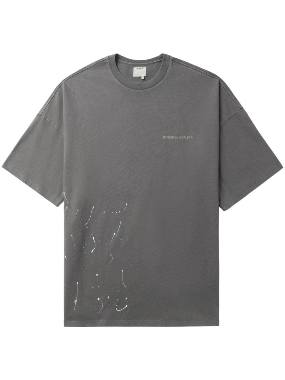 Musium Div. paint-splatter logo-print cotton T-shirt - Grey von Musium Div.