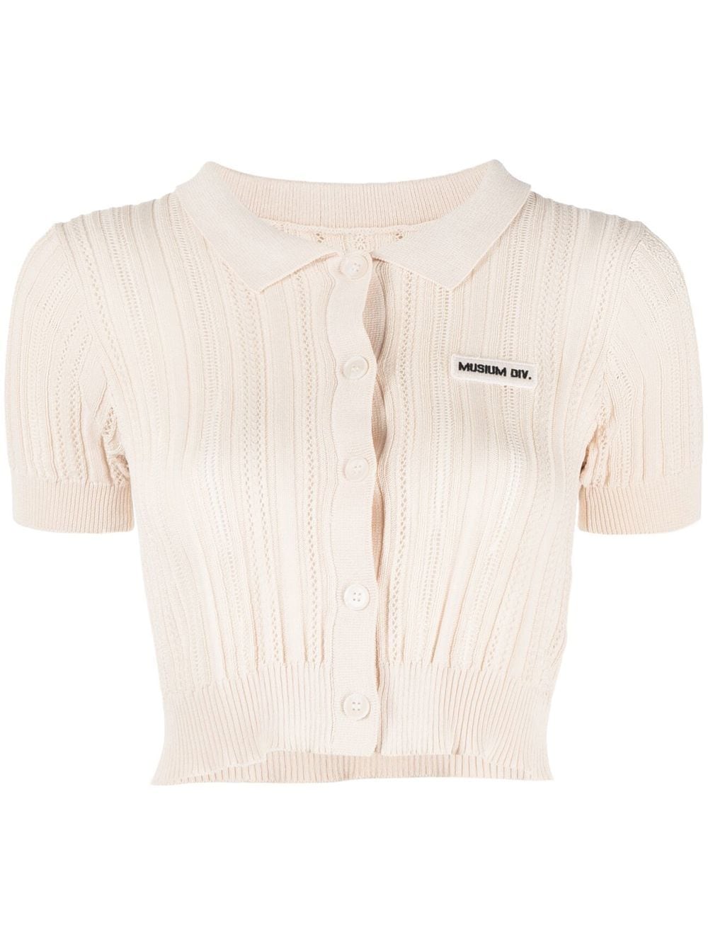 Musium Div. short sleeved knit cardigan - Neutrals von Musium Div.