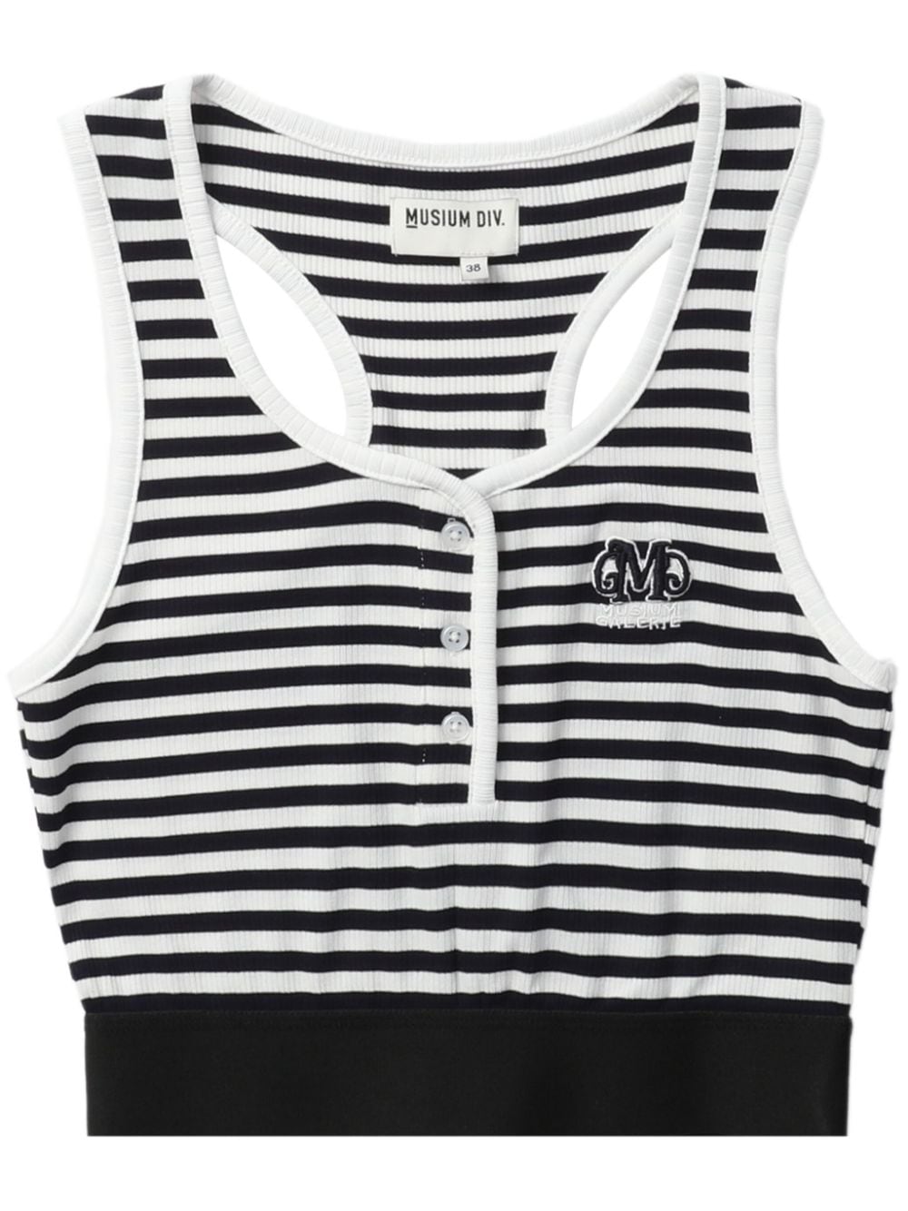 Musium Div. striped cropped tank top - White von Musium Div.