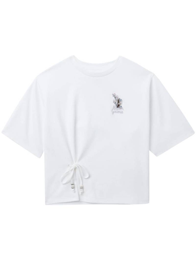 Musium Div. tie-embellished cotton T-shirt - White von Musium Div.