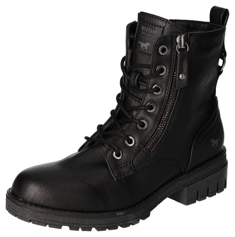 Mustang Shoes Schnürboots, Schnürstiefelette, Blockabsatz, mit Reissverschluss von Mustang Shoes