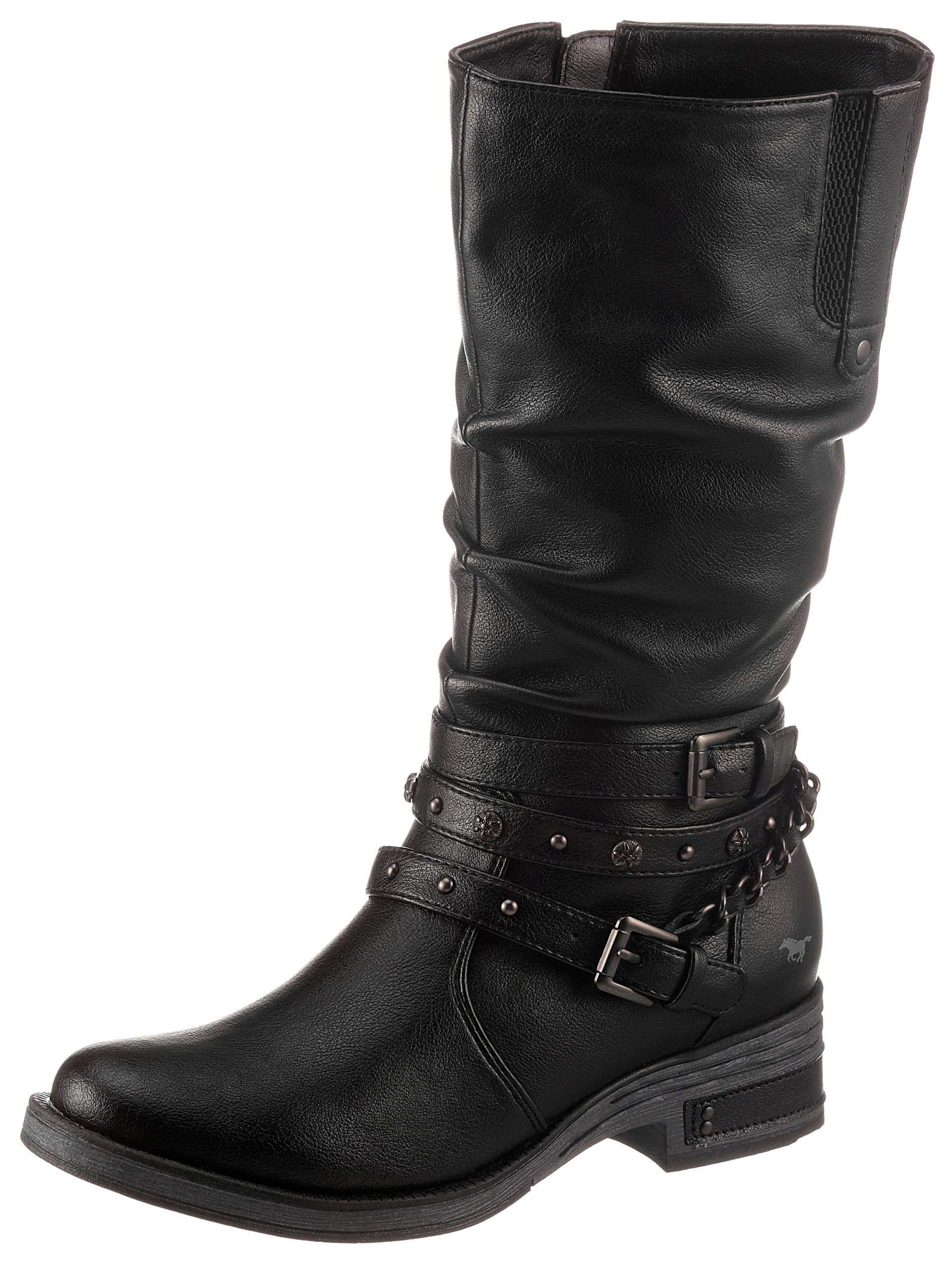 Mustang Shoes Stiefel, mit Nietenband und Zierkette von Mustang Shoes