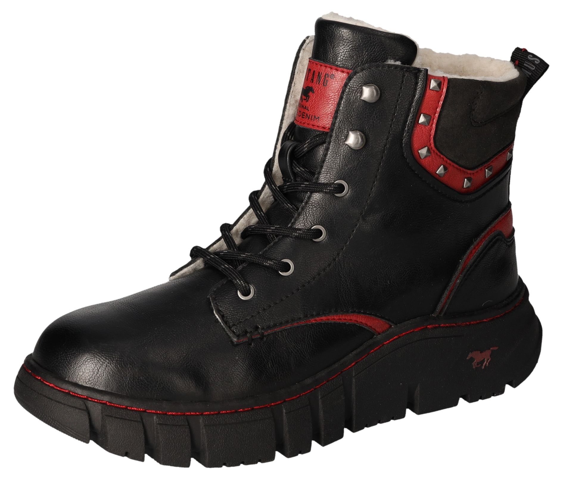 Mustang Shoes Winterboots, Plateau, Schnürboots, Stiefelette mit Kontrastbesatz und -naht Mustang Shoes Winterboots, Plateau, Schnürboots, Stiefelette mit Kontrastbesatz und -naht von Mustang Shoes