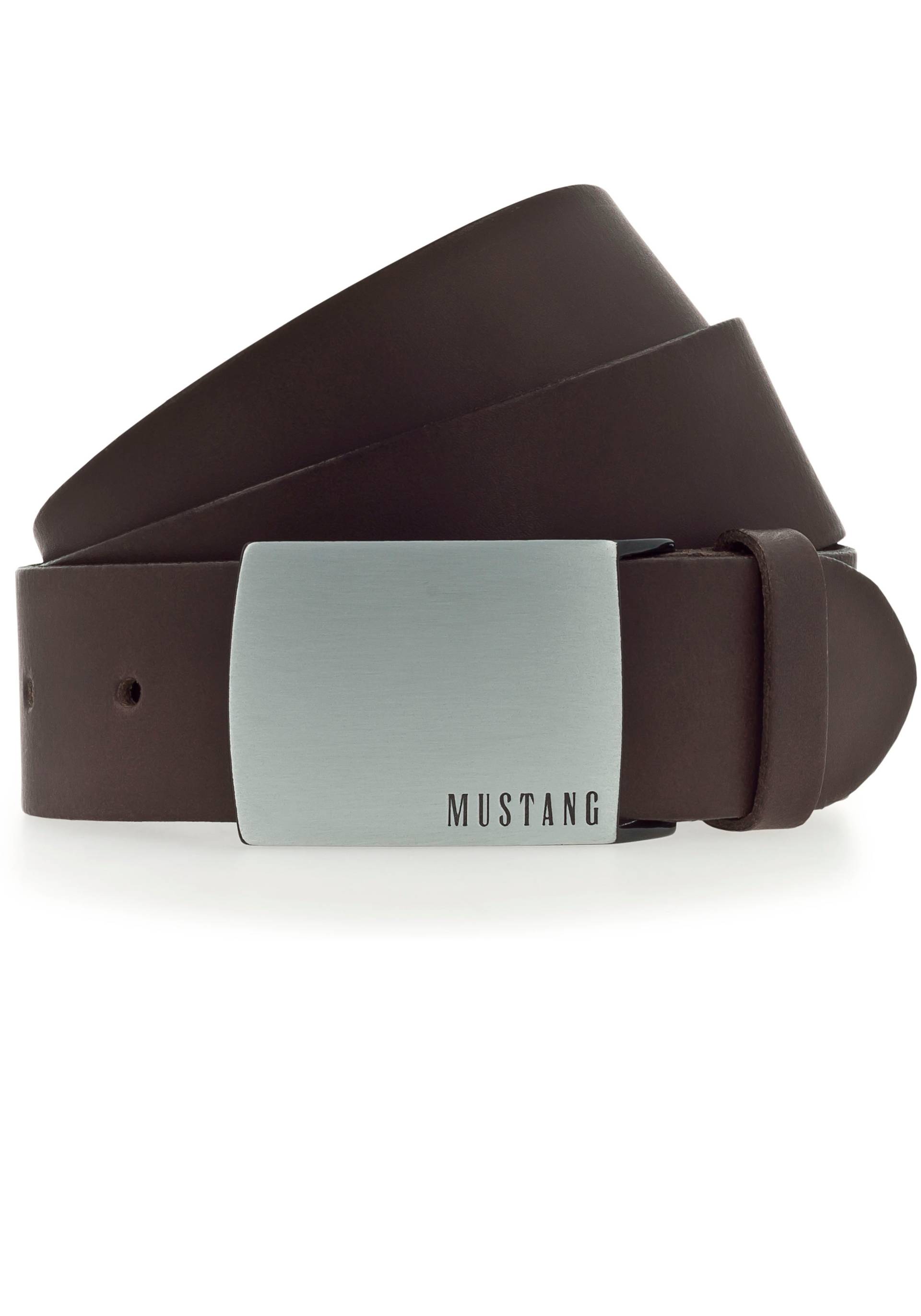 MUSTANG Koppelgürtel, Rindleder mit Pull-Up Effekt, Logo auf der Koppelschliesse, 4 cm MUSTANG Koppelgürtel, Rindleder mit Pull-Up Effekt, Logo auf der Koppelschliesse, 4 cm von Mustang