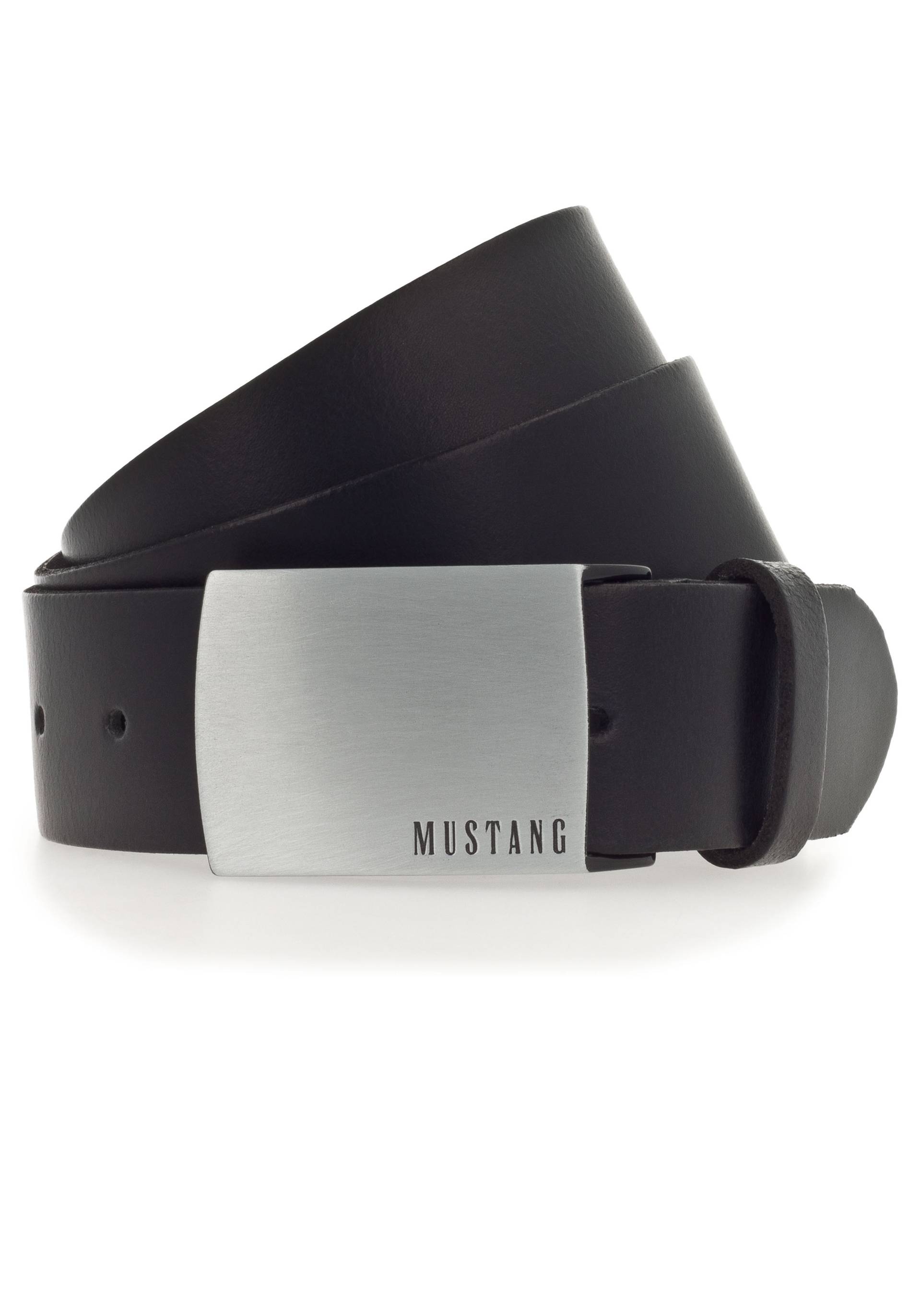 MUSTANG Koppelgürtel, Rindleder mit Pull-Up Effekt, Logo auf der Koppelschliesse, 4 cm von Mustang